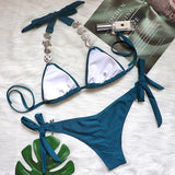 Jewelled Rhinestones Diamond Bikini Female Swimsuit Women Swimwear Two-piece Bikini Set Brazilian Bather Bathing Suit Swim Lady