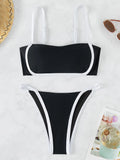 Splicing Mini Micro Thong Bikini Female Swimsuit Women Bandeau Swimwear Two-pieces Bikini Set Brazilian Bather Bathing Suit Swim