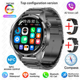 BOXUXING 2026 New GPS NFC Smart Watch 5 Pro Men 360*360 AMOLED Screen Heart rate Bluetooth Call IP68 Waterproof Man Smartwatch