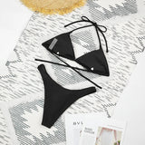 Sexy Solid 3 Piece Micro Bikinis Women Swimsuit 2025 New Swimwear With Long Sleeve Bathing Suit Beachwear Biquini Female