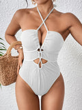 2026 Sexy Halter Swimsuit One Piece Hollow Swimwear Women Bathers Bathing Swimming Swim Suit Female Beachwear