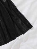 Black Daisy Floral Lace Sheer Mesh Babydoll Lingerie Set Slip Nightdress With Matching Thong Women Sexy Sleepwear ZA825096