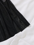 Black Retro Lace Netting Sleepwear Set - French Deep V Cross Straps See-Through sexy Pajama Thong Set ZA825096
