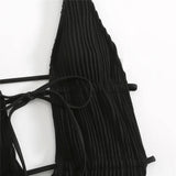 Sexy Backless One Piece Swimsuit Woman 2026 String Texture Swimwear Hollow Out Monokini High Cut Bathing Suit Deep V Neck Bather