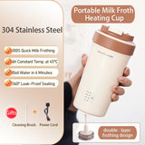 SUNATUR 300ml mixing cup electric milk frother  Coffee Foamer Machine Automatic Heat Portable water boiling cup thermos