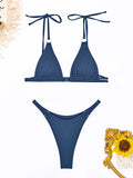 Ring Link Bikini 2025 Solid Sexy Swimsuit Women Padded Swimwear Female Bathers Bathing Swimming Swim Suit Beachwear
