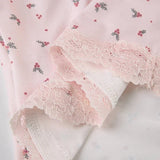 Summer Two-piece Pajamas Set for Women Sleepwear  Floral Lace Pink Sleeveless Camisoles and Slim Shorts Loungewear