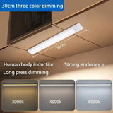 Night light LED Cabinet Light USB Rechargeable Motion Sensor Light Suitable For Kitchen Wardrobe Cabinet Lighting 30cm/40cm/50cm