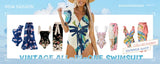 2024 Black White Retro One Piece Swimsuit Women Bow Tie Swimwear and Skirt Sexy Push Up Bathing Suit Monokini Beachwear Bodysuit