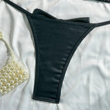 Glitter Sparkling Bow Halter Bikini Female Swimsuit Women Swimwear Two-Pieces Bikini Set Padded Bather Bathing Suit Swim V7567