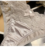 Women's Briefs Satin Lace Sexy Women's Underwear Low Waist Transparent Hollow Out Panties Breathable Soft Seamless Lingerie