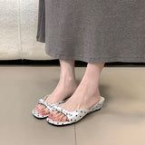2026 New Polka Dot Wedges Heels Women Slippers Fashion Open Toe Butterfly-knot Party Dress Slide Summer Outdoor Daily Wear Shoes