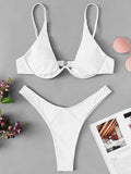 High Cut V-bar Underwired Bikini Women Swimsuit Female Micro Thong Swimwear Two-pieces Bikini Set Push Up Bathing Suit Swim Lady