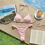 2026 Flower Printed Halter Bikini Women Swimwear Female Swimsuit Two-Pieces Bikini Set Brazilian Bather Bathing Suit Swim V8270