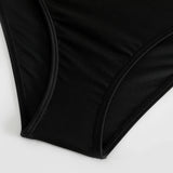 2026 Summer New Women Bikini Swimming Trunks,Solid Color Black Sexy High Waist High Elasticity Bottoms,Beach Swimwear Briefs