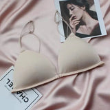 MOYISU Desire Sexy Girl Underwear Front Buckle Thin Shoulder Triangle Cup Thin Back Without Underwire Sexy Simple Bra Small Bra