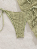 3 Pieces Triangle String Bikini 2026 Women & Tassel Beach Skirt Swimwear Female Sexy Swimsuit Beachwear Bathing Swimming Suit