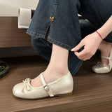 Butterfly-knot Women Ballet Mary Jane Shoes Fashion Mix Colors Internal Elevation Shoes Ladies Spring Autumn Concise Footwear