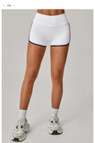 Color Blocking Patchwork Yoga Shorts Women Tight Fitting Peach Hip Lifting Sports Pants Gym Running Bike Wear Leggings