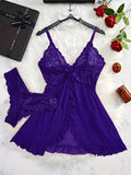 New Summer Erotic Pajamas Home Wear Dress Sexy Lingerie Floral Lace Romantic Nightgown Sheer Seductive Panties Porn Nightdress