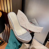 NASBAVI Summer Fashion PVC Jelly Wedges Platform Women's Slippers Sandals Casual Shoes Size 34-40