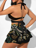 Printed Swimsuit Dress 2026 Push Up Bikini Women High Waist Swimwear Female Padded Bather Bathing Suit Swimming Beachwear Summer