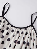 2026 Summer Women's Loose Fit Cami Dress Spaghetti Strap Flowy Mini Dress Dot/Striped Party Bohemian Holiday Sundress