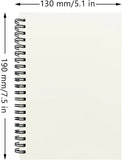 2-Pack Soft Cover Sketchbooks, 140 Pages, 7.5x5.1 Inches, 100GSM Paper, Black Spiral Notebooks Set