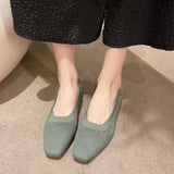 Breathable Mesh Fashion Flats For Women Spring Summer Flat Shoes Square Toe Slip-on Loafers Soft Sole Girls Daily Walking Shoes