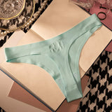 Ice Silk Leopard Women Panties Sexy G String Thong Seamless Underwear T Back Candy Color Girls Briefs Underpants Plus Size M-XXL
