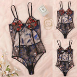 Toucheart Sexy Lingerie Embroidery Underwear Hollow Lace One-piece Suspender Nightgown Transparent Porn Sexy Female Lingerie New