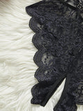 Floral Lace Coverall For Women Bodysuit Homewear Modest Nightdress Comfortable Lingerie