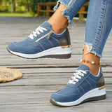 Plus Size 44 Platform Casual Sneakers for Women Lace Up Anti Slip Thick Sole Sport Shoes Woman 2026 Spring Zipper Walking Shoes