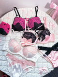 MOYISU New Release Contrast Bra Set | Demure & Sexy French Lace Bralette | Accentuates Small Chest Curves | Breathable Lingerie