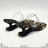 Y2K PVC Transparent Designer Sandals Women Shoes Slip On Hollow Wedge Slide Mules Beach Vacation 6cm Comfortable Walking Heels