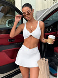 Women's summer sports yoga strap bra and skirt two-piece suit