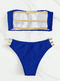 XS - L Wrinkled Strappy Bandeau High Waist Bikini Female Swimsuit Women Swimwear Two-pieces Bikini Set Bather Bathing Suit Swim