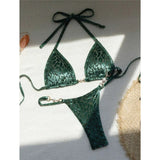 S- XL Leopard Halter Mini Micro Thong Bikini Women Swimwear Female Swimsuit Two-pieces Bikini Set Bather Bathing Suit Swim V5207