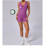 Padded Jumpsuit Sport Women Yoga Bodysuit Fitness Wear Gym Sportswear High Elastic Workout Running Clothes
