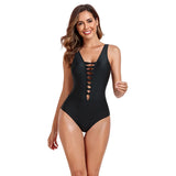 Woman's Athletic Sport One-piece Bathing Suit Black Cut Out Swimwear Swimsuit Beach Wear Monokini Slim Backless Bodysuit Summerr
