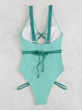 New Sexy One Piece Swimsuit Swimwear Women Pit Striped Hollow Backless Cross Straps Solid Beachwear Bathing Suit Banadores Mujer