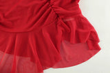 Ahagaga Sexy Skinny Women's Mini Dressess Solid Fashion Deep V-Neck Folds Slim Fit Camisloe Sleeves Streetwear Vestidos Robes