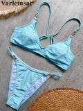 10 Colors V Neck Rhinestones Bikini Female Swimsuit Women Swimwear Two-pieces Bikini Set Padded Bather Bathing Suit Swim V8138
