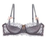 MOYISU French Romance Breathable and Comfortable Breathable Sexy Lace Not Empty Cup Bra Set Pure Desire Girl Super Beautiful