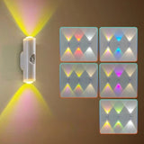 Double-head LED Night Light with Motion Sensor RGB Rechargeable Magnetic Wall Lamp Mood Ambient Light for Cabinet Hallway Stair