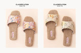 Breathable Indoor Linen Slippers For Women Men Home Floor Shoes Chinese Style Emrobidery Anti-slip Couples House Bedroom Slides