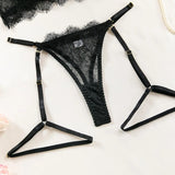 Toucheart Sexy Lingerie Suit Female Sexy See-through Lace Halter Bra Set  Adjustable Leg Ring Set for Women Sexy Underwear New