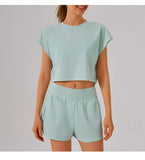 New Yoga Short Sleeve Women Running Fitness Shirt Summer Quick Drying Sleeveless Running Loose Fit Sports T-shirt Workout Top