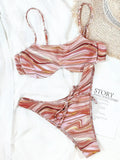 2026 Sexy Bikini Push Up Swimwear Swimsuit Women Rippled Quicksand Print Bikinis Set Bathing Suit Beach Bikini Biquinis Feminino