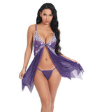 Toucheart Sexy Lingerie Set Women's Lace Nightgown Mesh See-through Suspender Dress Lace Patchwork Sexy Ultra Thin Pajama Set